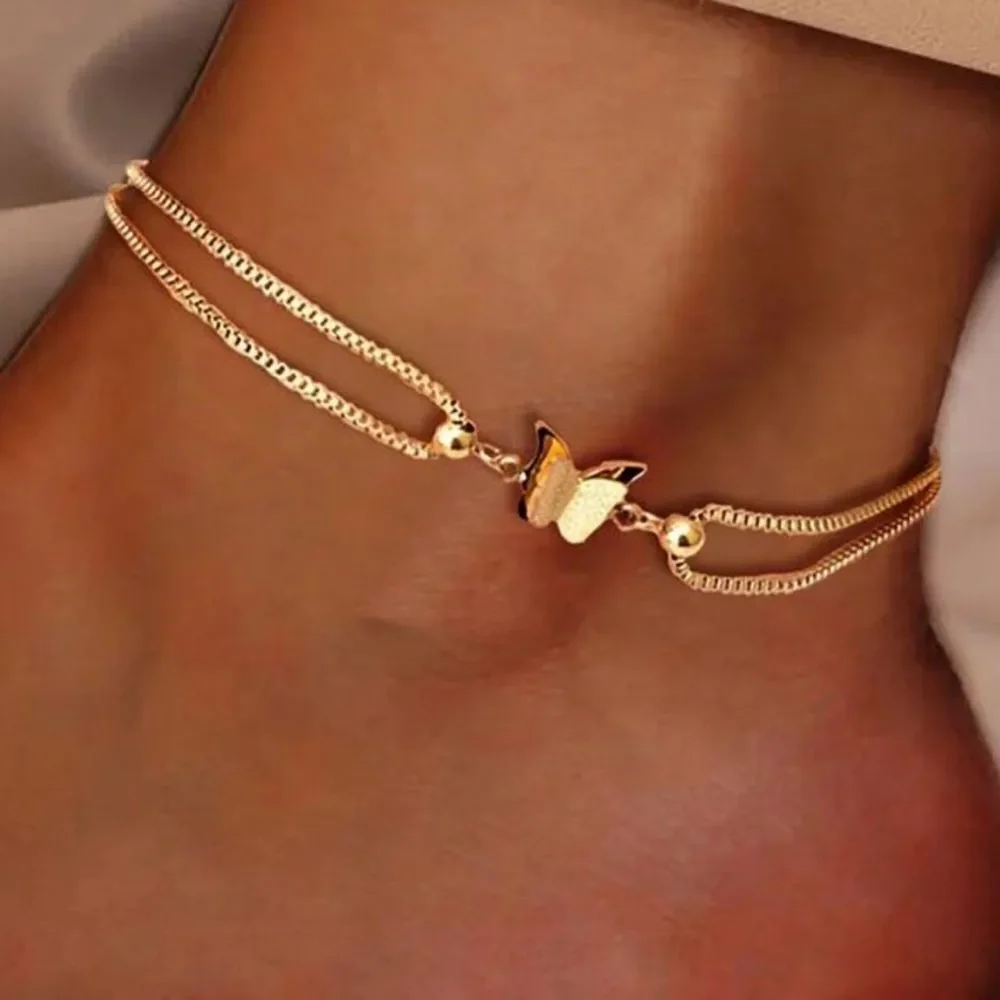 Gold Butterfly Chain anklet M577